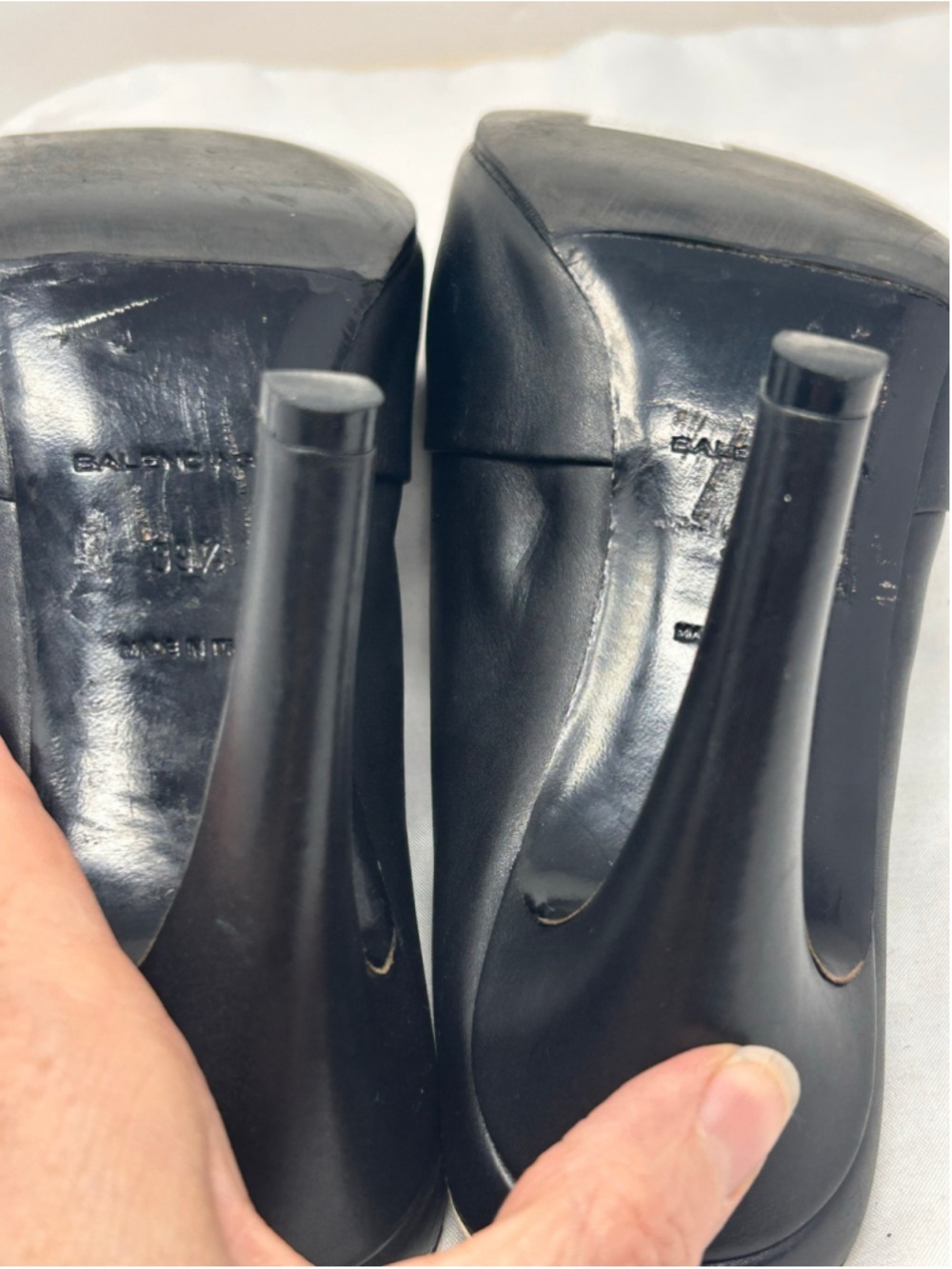 Balenciaga Leather Contrast Trim Pointed Toe Mule Heels EU 39.5 - Picture 8 of 10